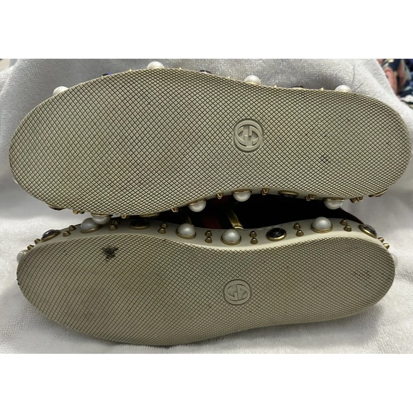 $1180 LkNEW GUCCI Burgundy Velvet New Ace Faux-Pearl Platform Sneakers RARE 37.5 - Picture 7 of 14